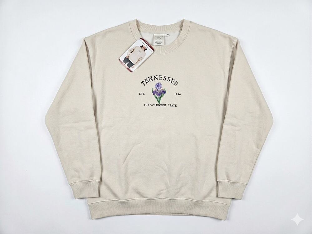 NEW State of Mine XL Tennessee Embroidered Volunteer State Sweatshirt Preppy